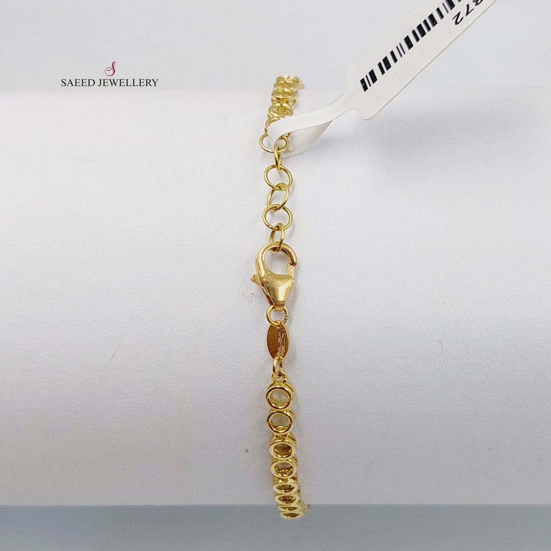 18K Gold Zircon Studded Tears Bracelet by Saeed Jewelry - Image 5