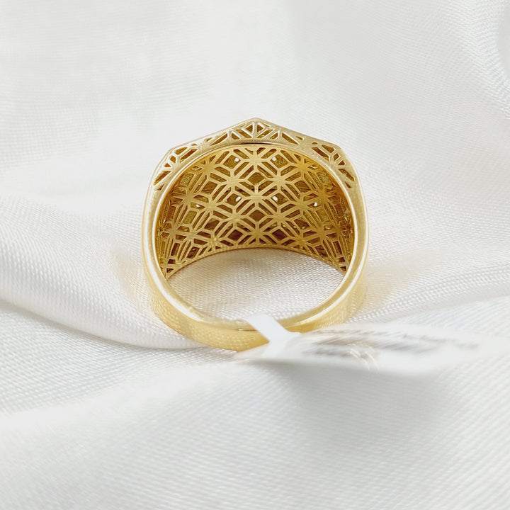18K Gold Zircon Studded Pyramid Ring by Saeed Jewelry - Image 6