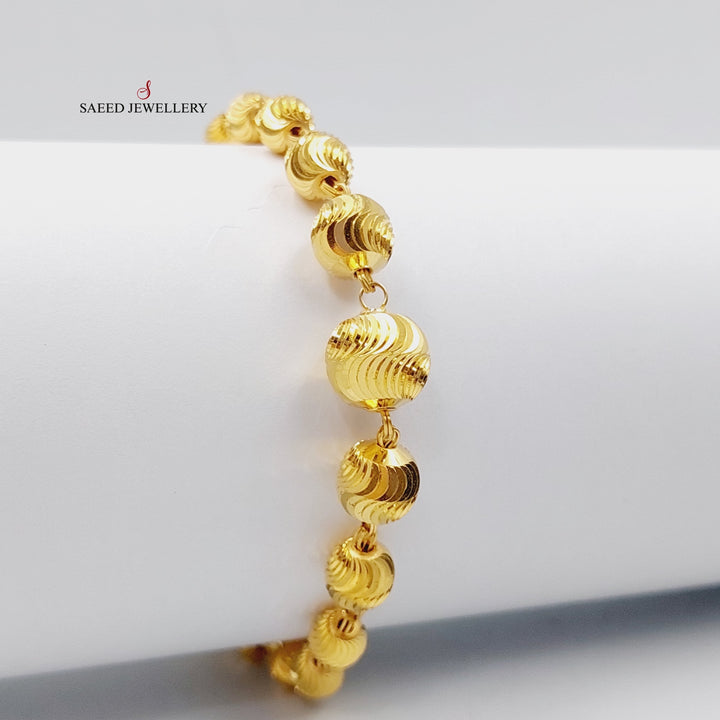 21K Gold Balls Bracelet by Saeed Jewelry - Image 4