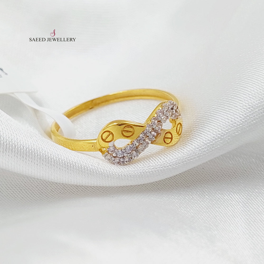 21K Gold Zircon Studded Infinite Ring by Saeed Jewelry - Image 2