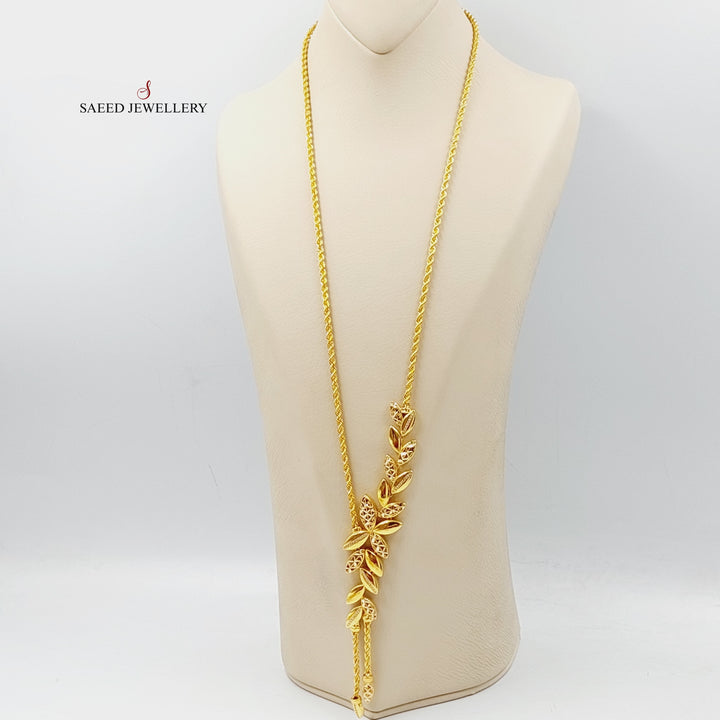 21K Gold Zircon Studded Rope Necklace by Saeed Jewelry - Image 5