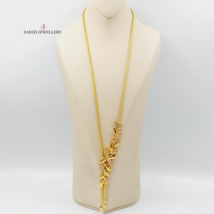 21K Gold Zircon Studded Rope Necklace by Saeed Jewelry - Image 1