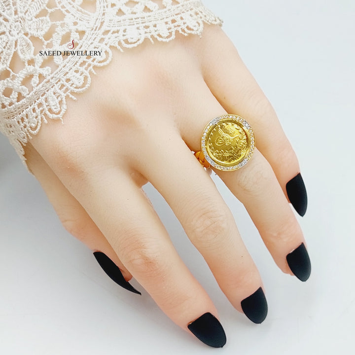 Zirconed Rashadi Ring Made Of 21K Yellow Gold by Saeed Jewelry-28373