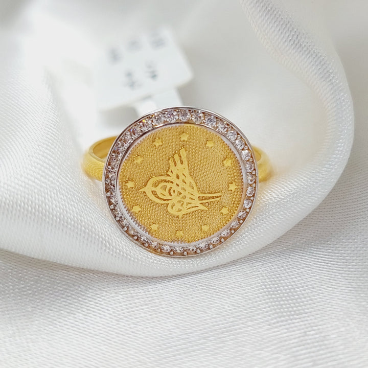 Zirconed Rashadi Ring  Made Of 21K Yellow Gold by Saeed Jewelry-28691