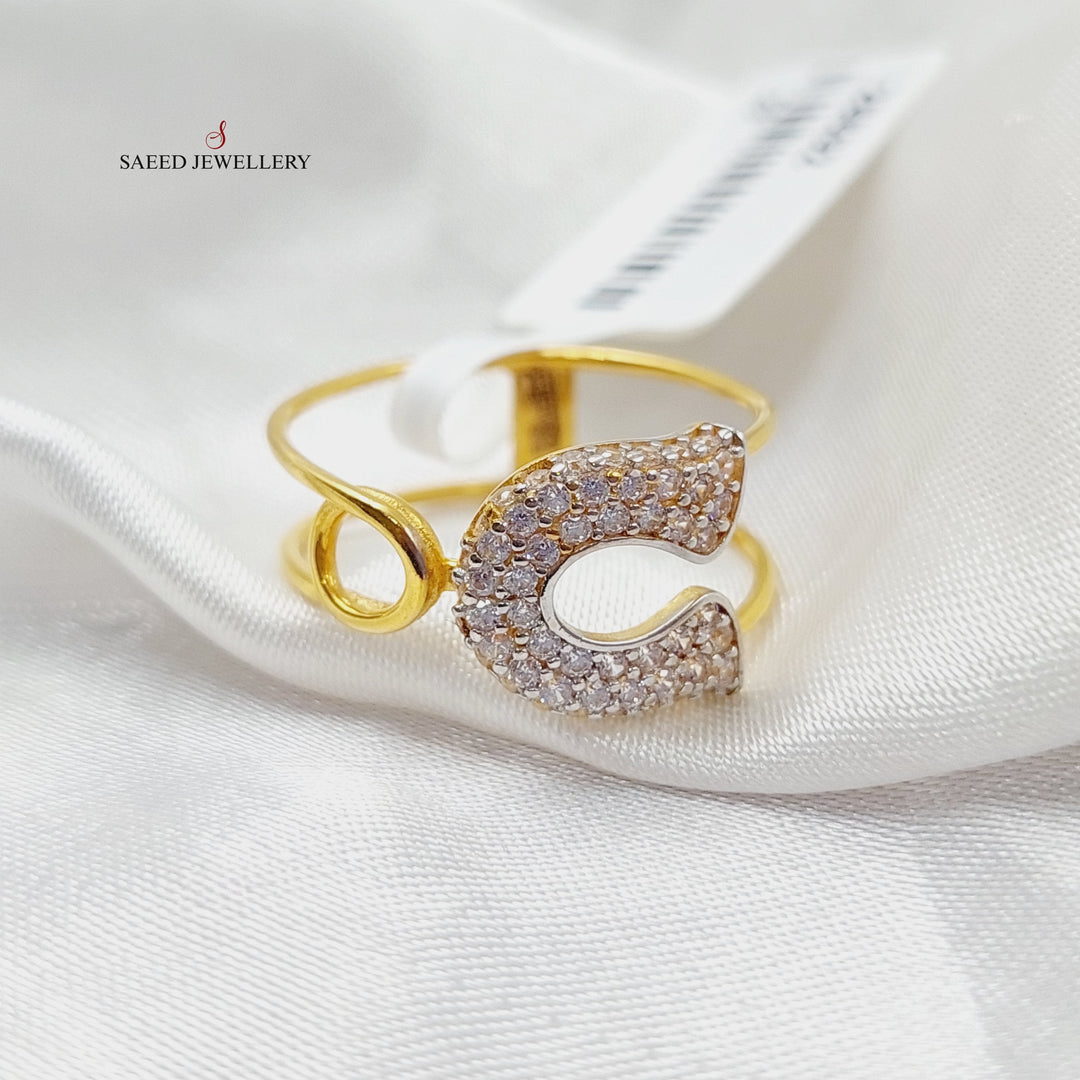 21K Gold Zircon Studded Shoe Ring by Saeed Jewelry - Image 4