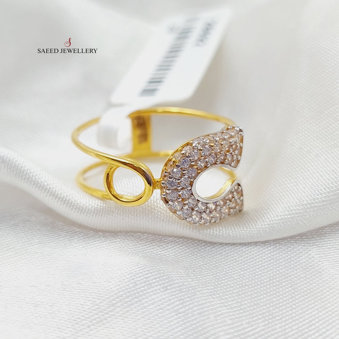 21K Gold Zircon Studded Shoe Ring by Saeed Jewelry - Image 1