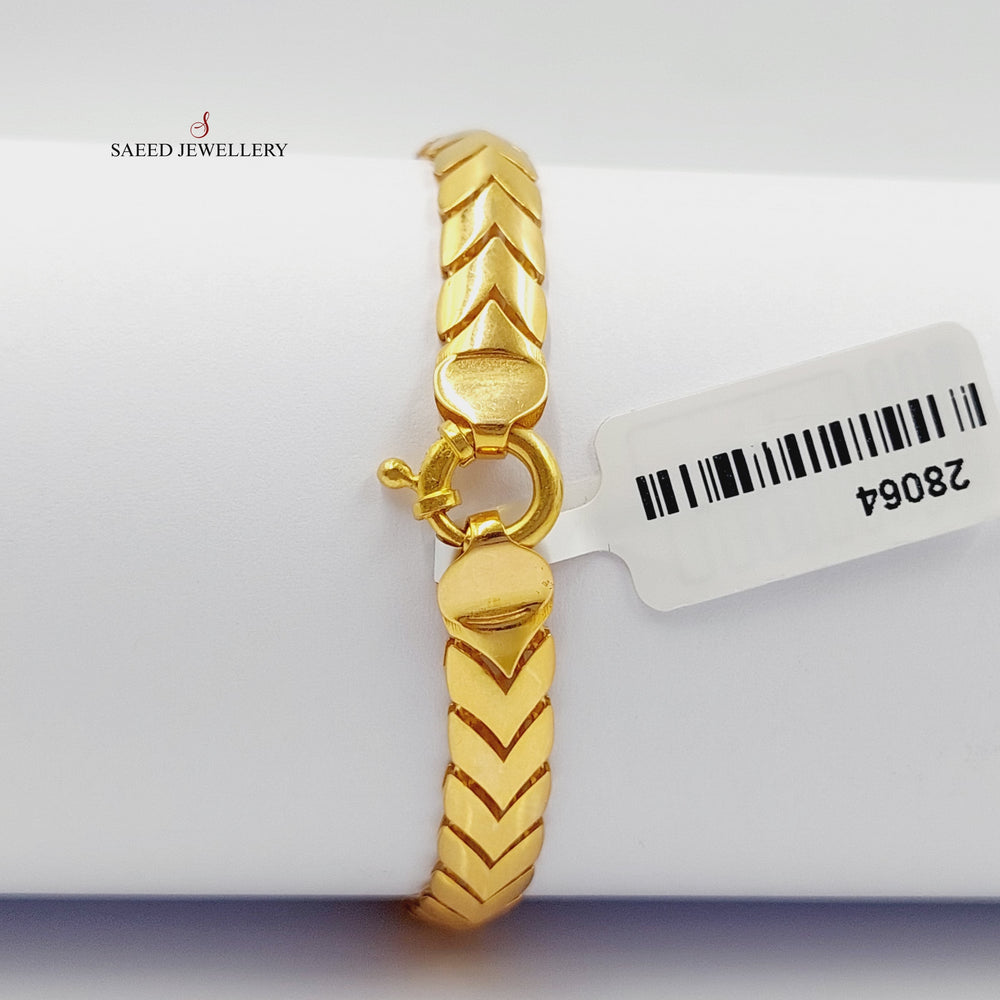 21K Gold Zircon Studded Snake Bracelet by Saeed Jewelry - Image 2