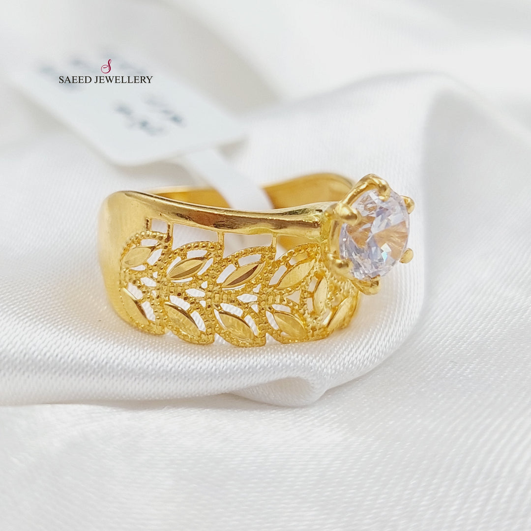 21K Gold Zircon Studded Spike Engagement Ring by Saeed Jewelry - Image 8