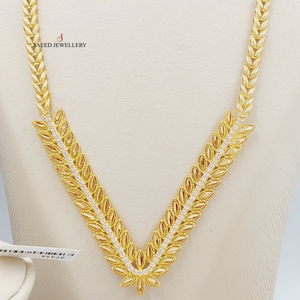 Zirconed Spike Sets Made Of 21K Yellow Gold by Saeed Jewelry-27603
