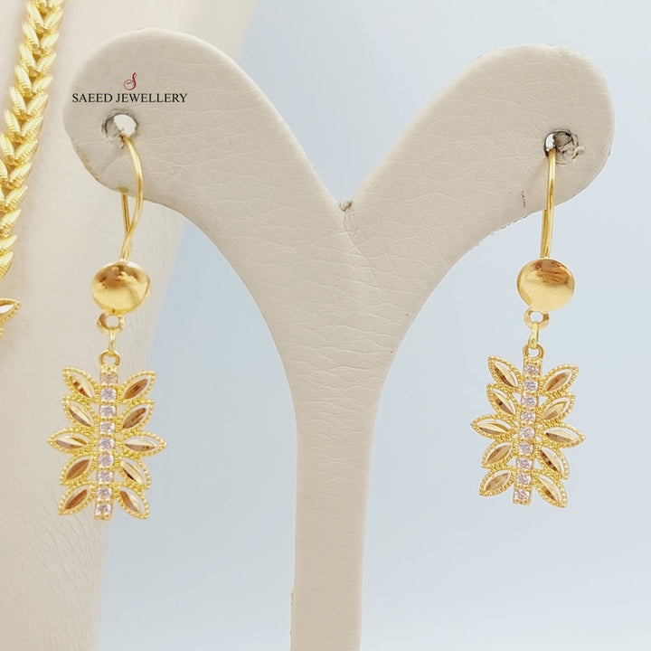 Zirconed Spike Sets Made Of 21K Yellow Gold by Saeed Jewelry-27603