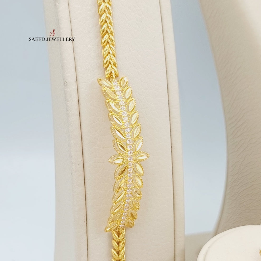 Zirconed Spike Sets Made Of 21K Yellow Gold by Saeed Jewelry-27603