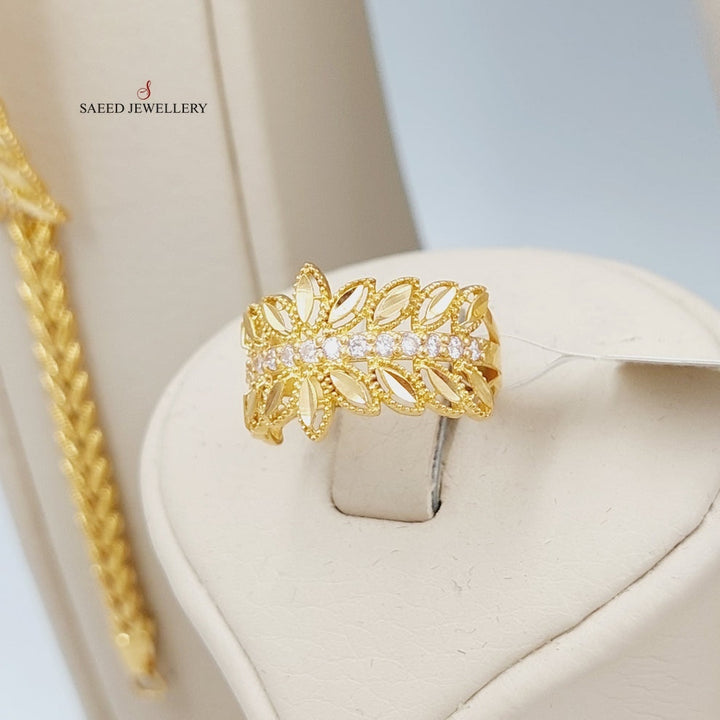 Zirconed Spike Sets Made Of 21K Yellow Gold by Saeed Jewelry-27603