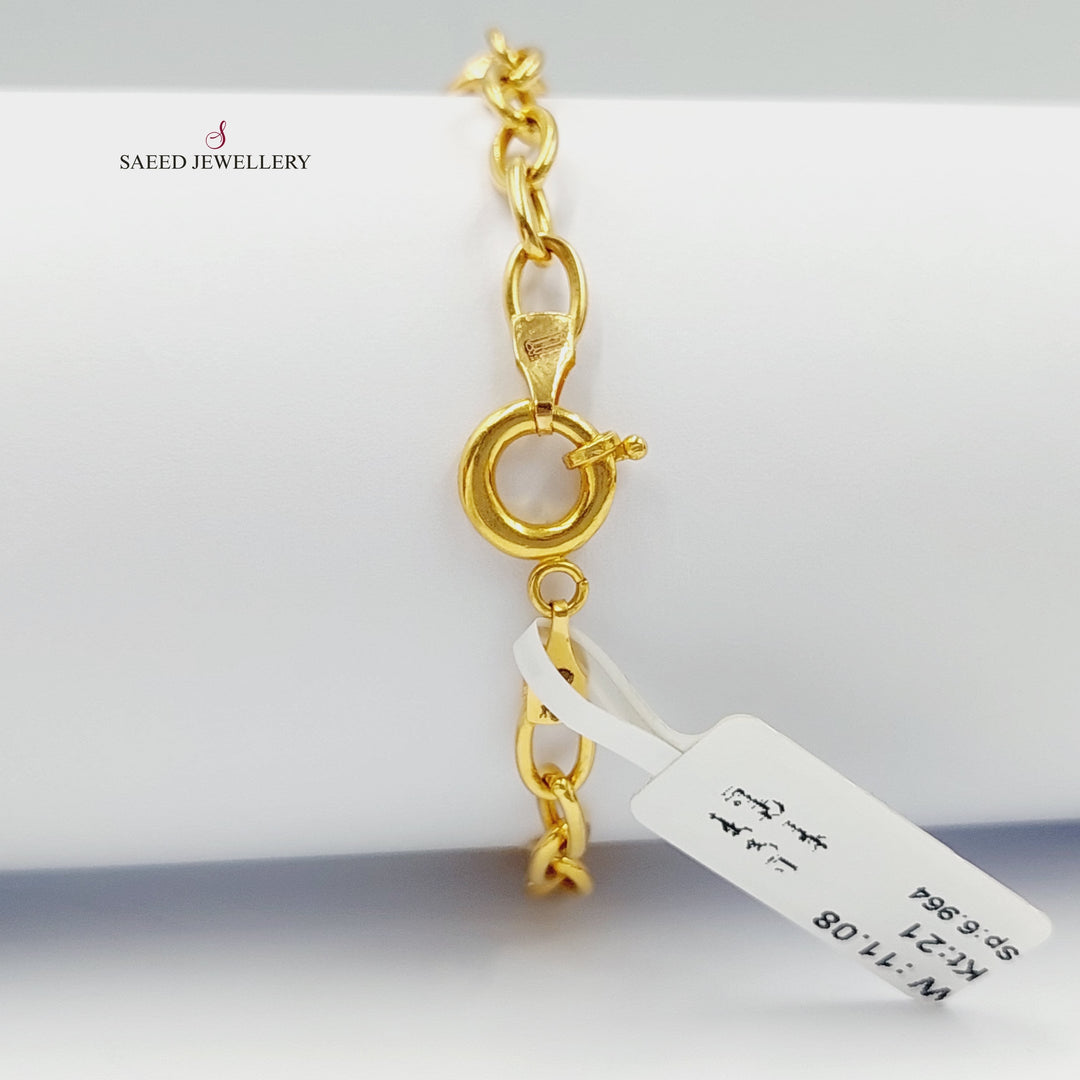 Zirconed Taft Bracelet Made Of 21K Yellow Gold by Saeed Jewelry-27927
