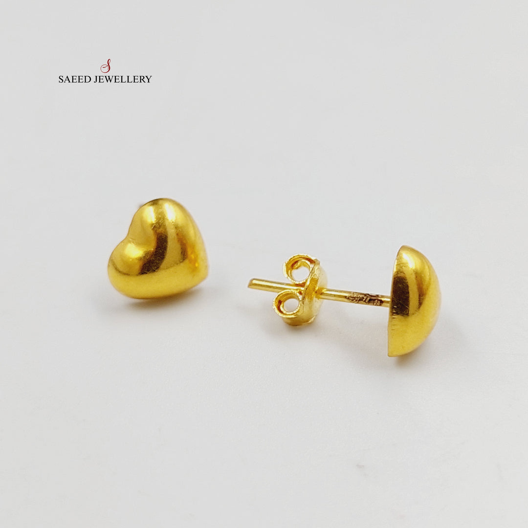 21K Gold Sanded Screw Earrings by Saeed Jewelry - Image 6