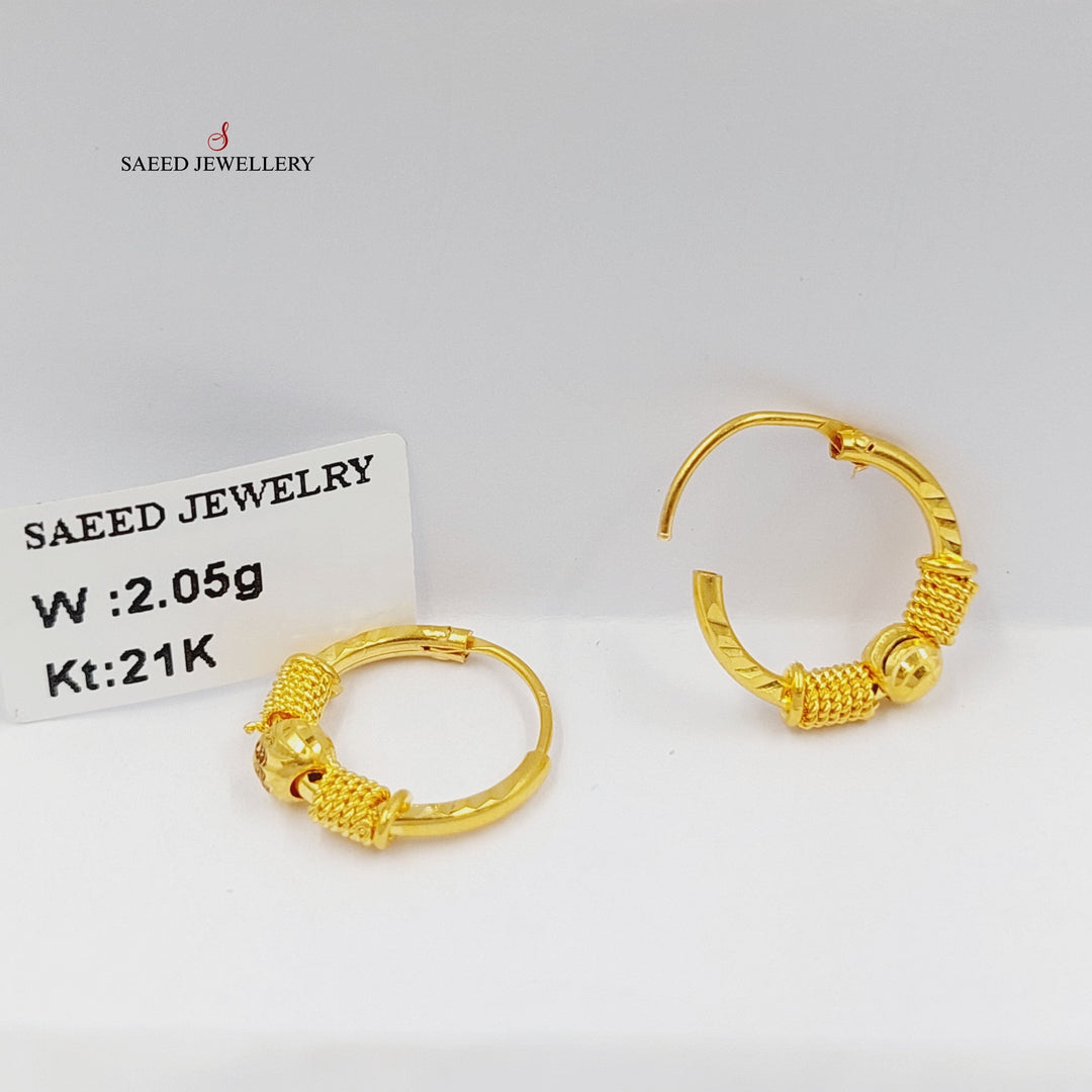 21K Gold Hoop Earrings by Saeed Jewelry - Image 1