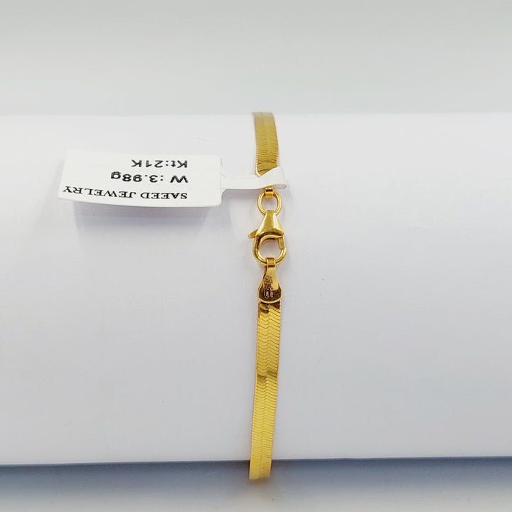 21K اسوارة فانسي مبسط-مجوهرات الشيخ سعيد-Saeed Jewelry 