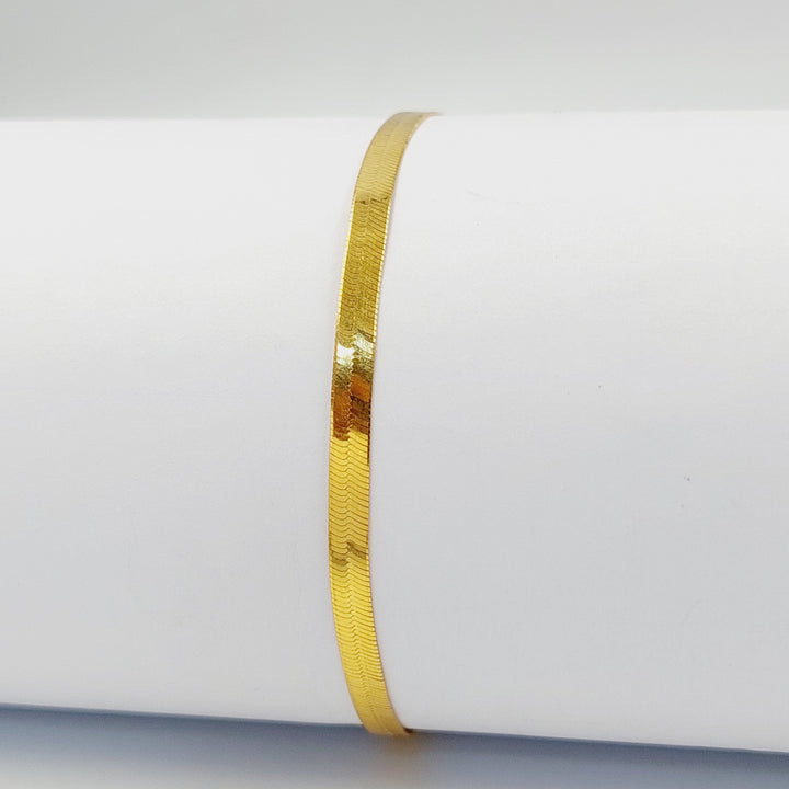 21K اسوارة فانسي مبسط-مجوهرات الشيخ سعيد-Saeed Jewelry 