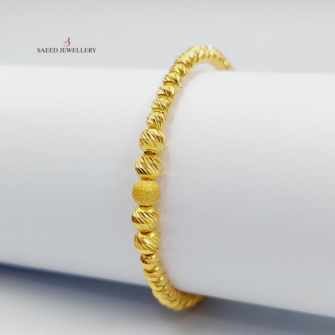 21K Gold Children's Balls Bracelet by Saeed Jewelry - Image 6