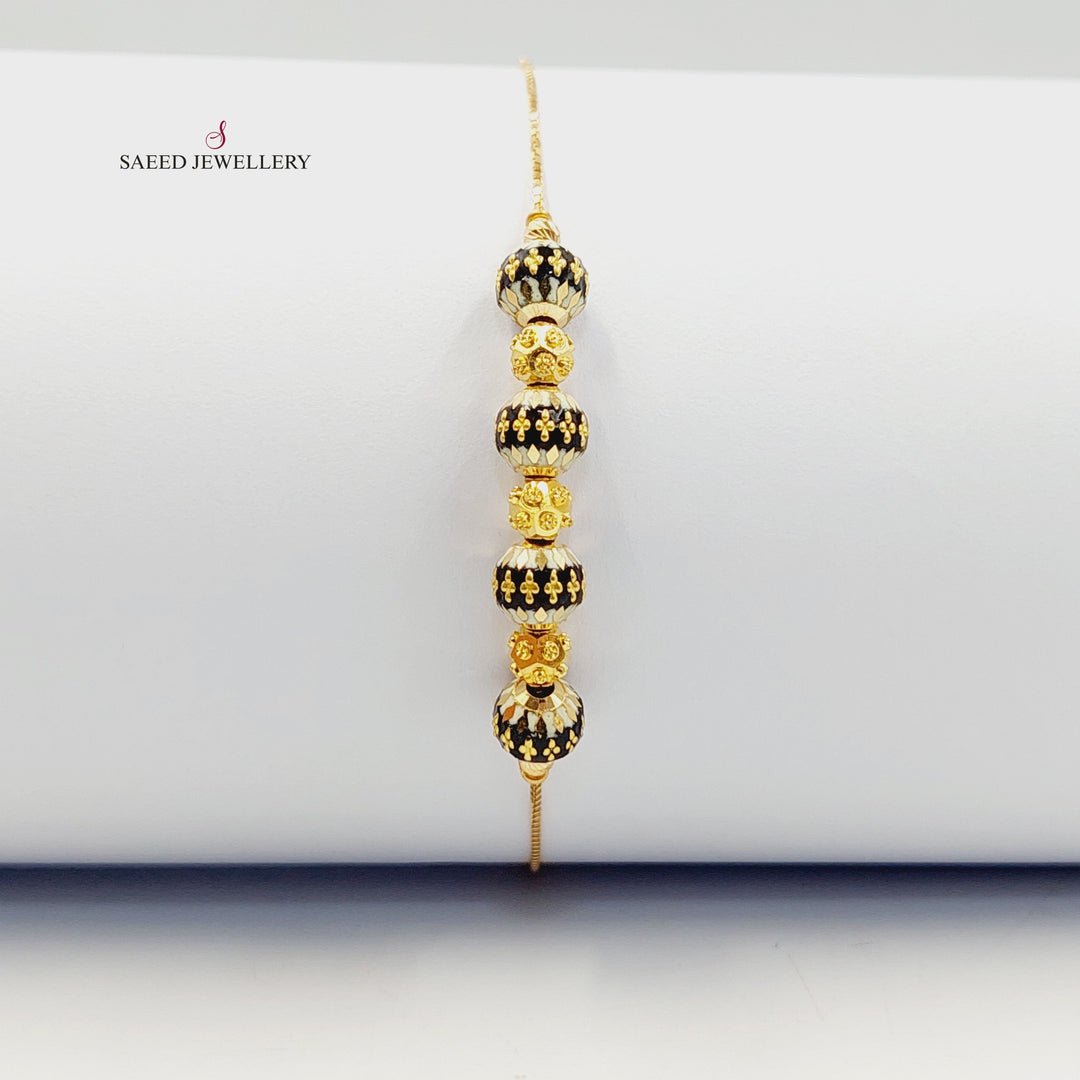 21K Gold Enameled Balls Bracelet by Saeed Jewelry - Image 1