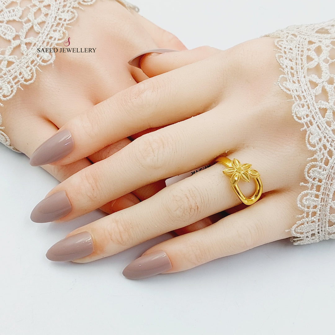 21K Gold Leaf Ring by Saeed Jewelry - Image 4