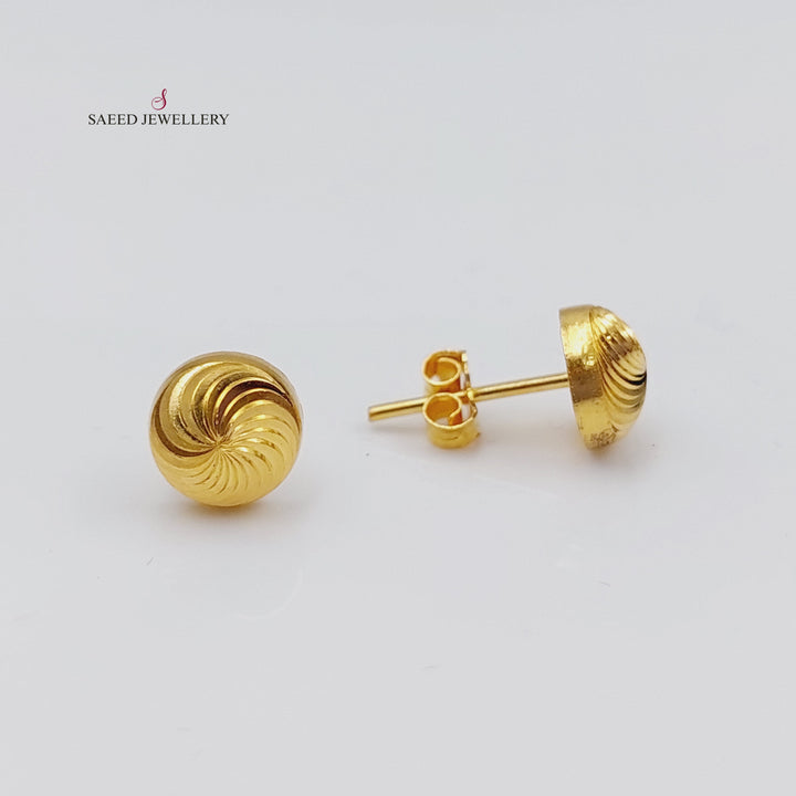 21K Gold Screw Earrings by Saeed Jewelry - Image 7