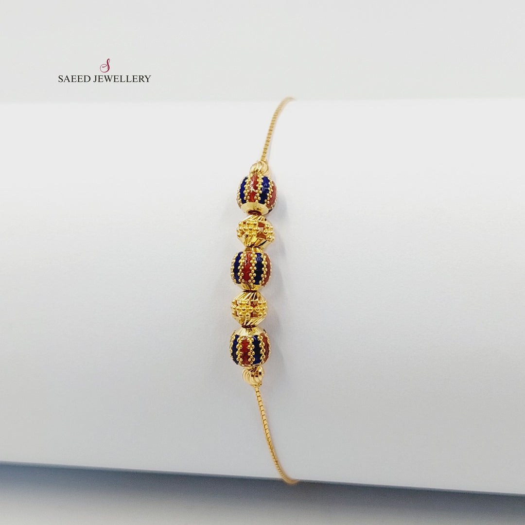 21K Gold Enameled Balls Bracelet by Saeed Jewelry - Image 6