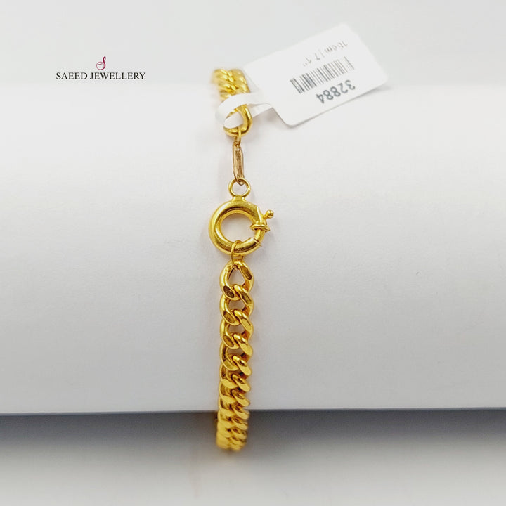 21K Gold Cuban Links Bracelet by Saeed Jewelry - Image 4