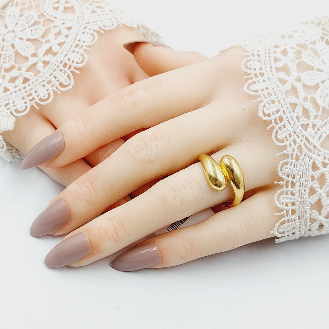 21K خاتم سادة نطاقين-مجوهرات الشيخ سعيد-Saeed Jewelry 