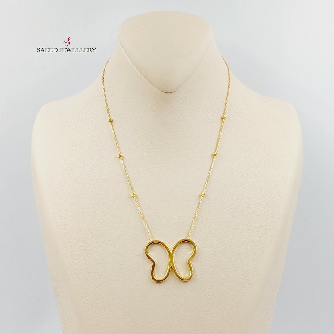 21K عقد فراشة اكسترا-مجوهرات الشيخ سعيد-Saeed Jewelry 