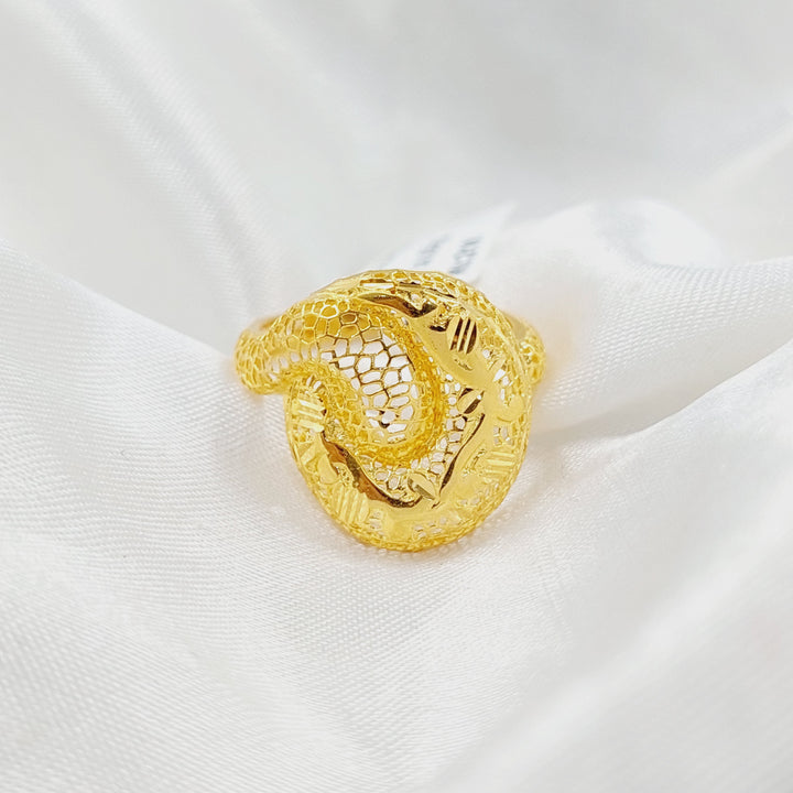 21K Gold Engraved Ring by Saeed Jewelry - Image 1