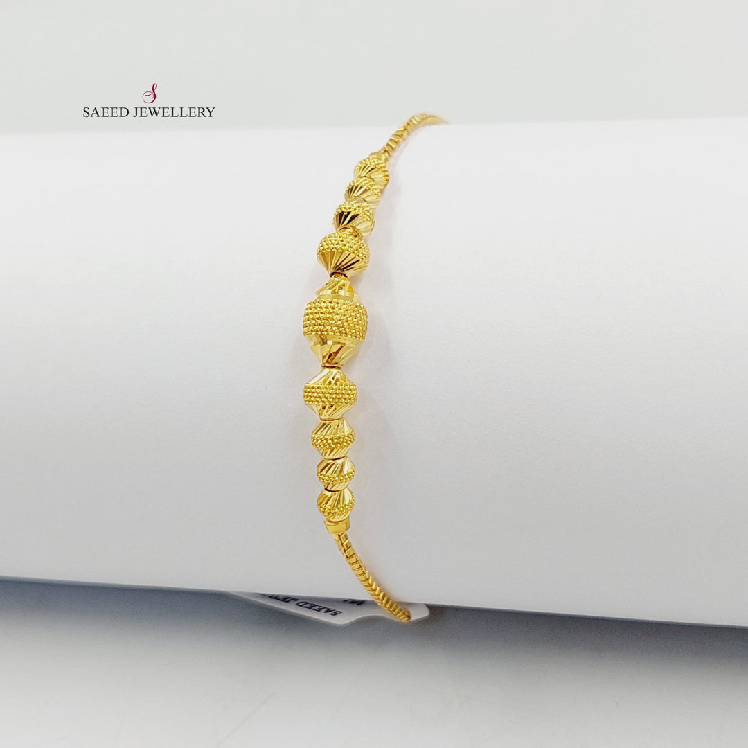 21K Gold Deluxe Balls Bracelet by Saeed Jewelry - Image 4