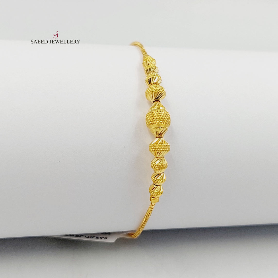 21K Gold Deluxe Balls Bracelet by Saeed Jewelry - Image 5