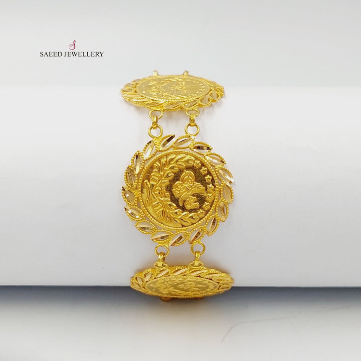 21K Gold Rashadi Leaf Bracelet by Saeed Jewelry - Image 4