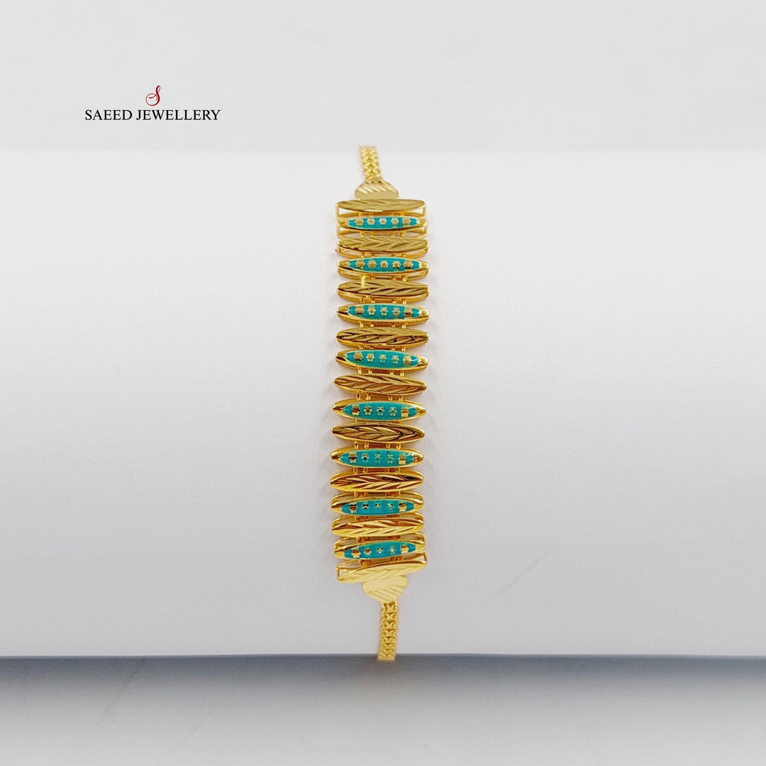 21K اسوارة اجنحة مينا-مجوهرات الشيخ سعيد-Saeed Jewelry 
