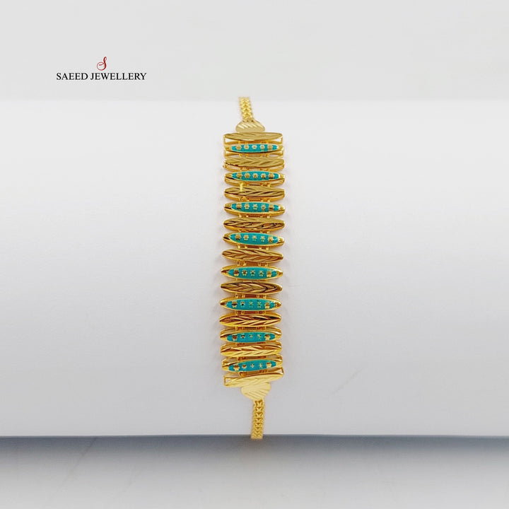 21K اسوارة اجنحة مينا-مجوهرات الشيخ سعيد-Saeed Jewelry 