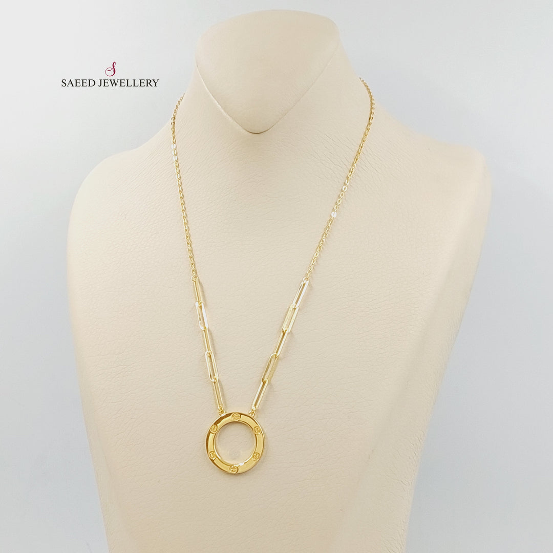 21K Gold Deluxe Figaro Necklace by Saeed Jewelry - Image 1