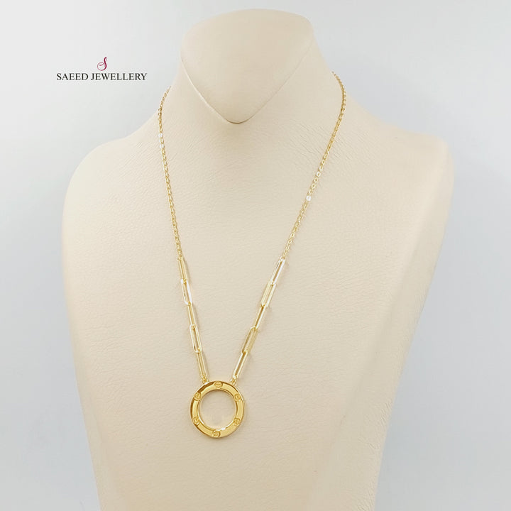 21K Gold Deluxe Figaro Necklace by Saeed Jewelry - Image 1