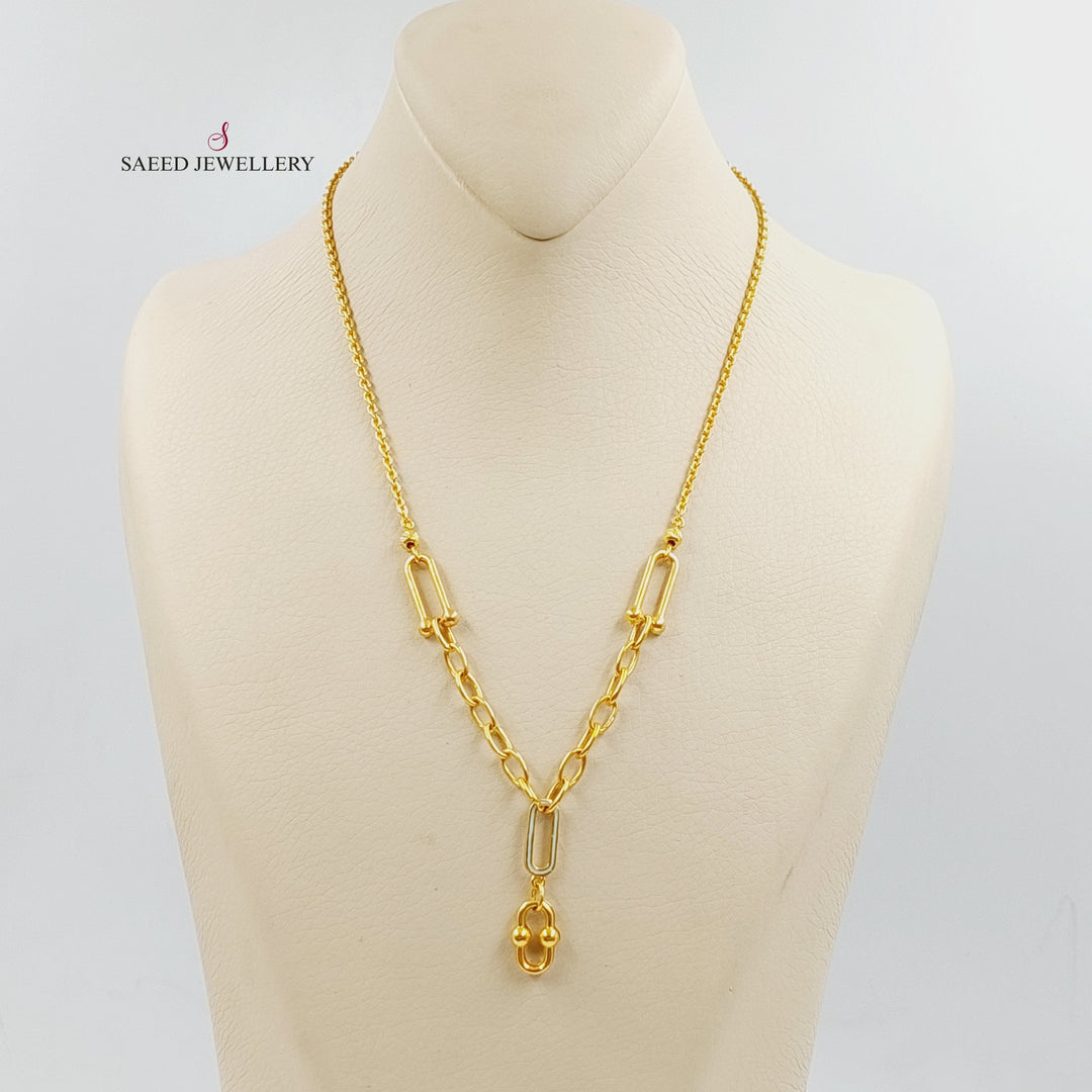 21K Gold Enameled Paperclip Necklace by Saeed Jewelry - Image 1