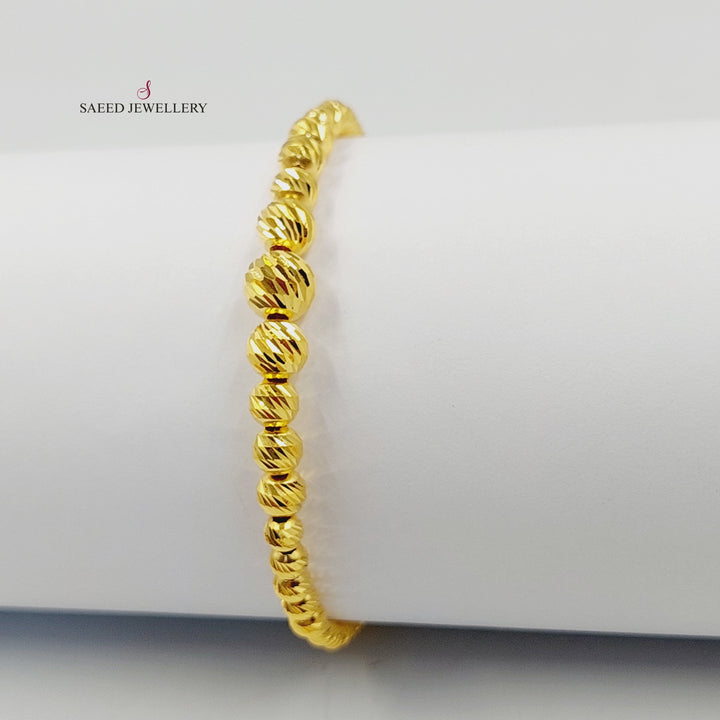 21K Gold Deluxe Balls Bangle Bracelet by Saeed Jewelry - Image 5