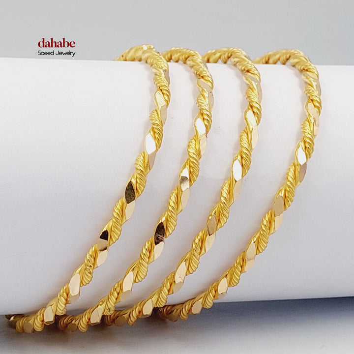 21K Gold Twisted Bangle
