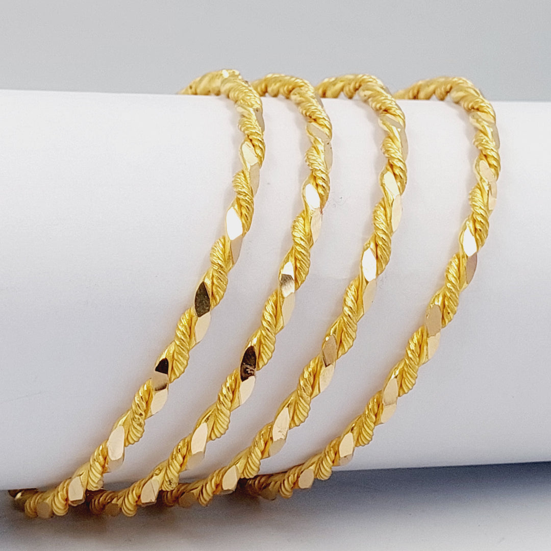 21K Gold Solid Twisted Bangle by Saeed Jewelry - Image 7