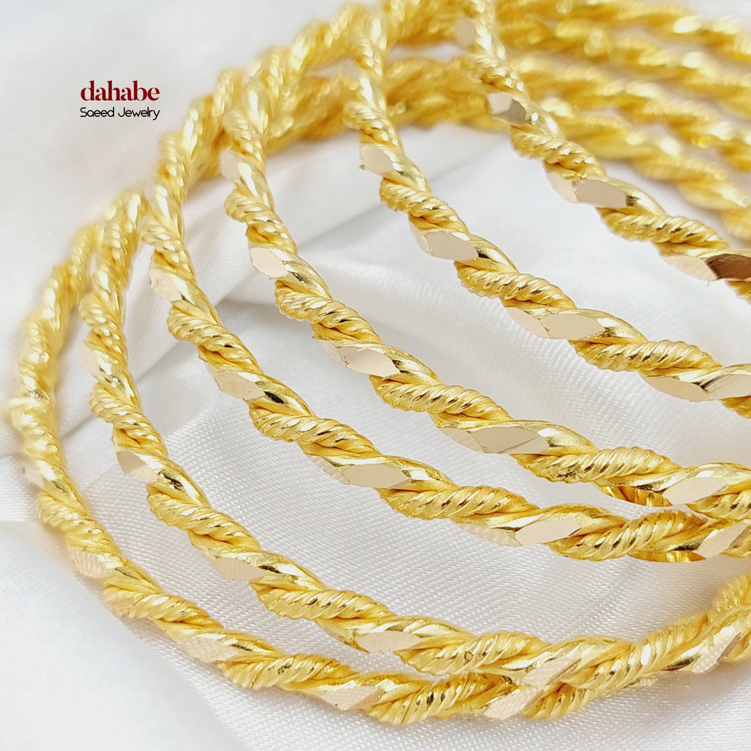 21K Gold Twisted Bangle