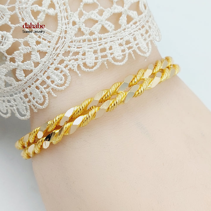 21K Gold Twisted Bangle