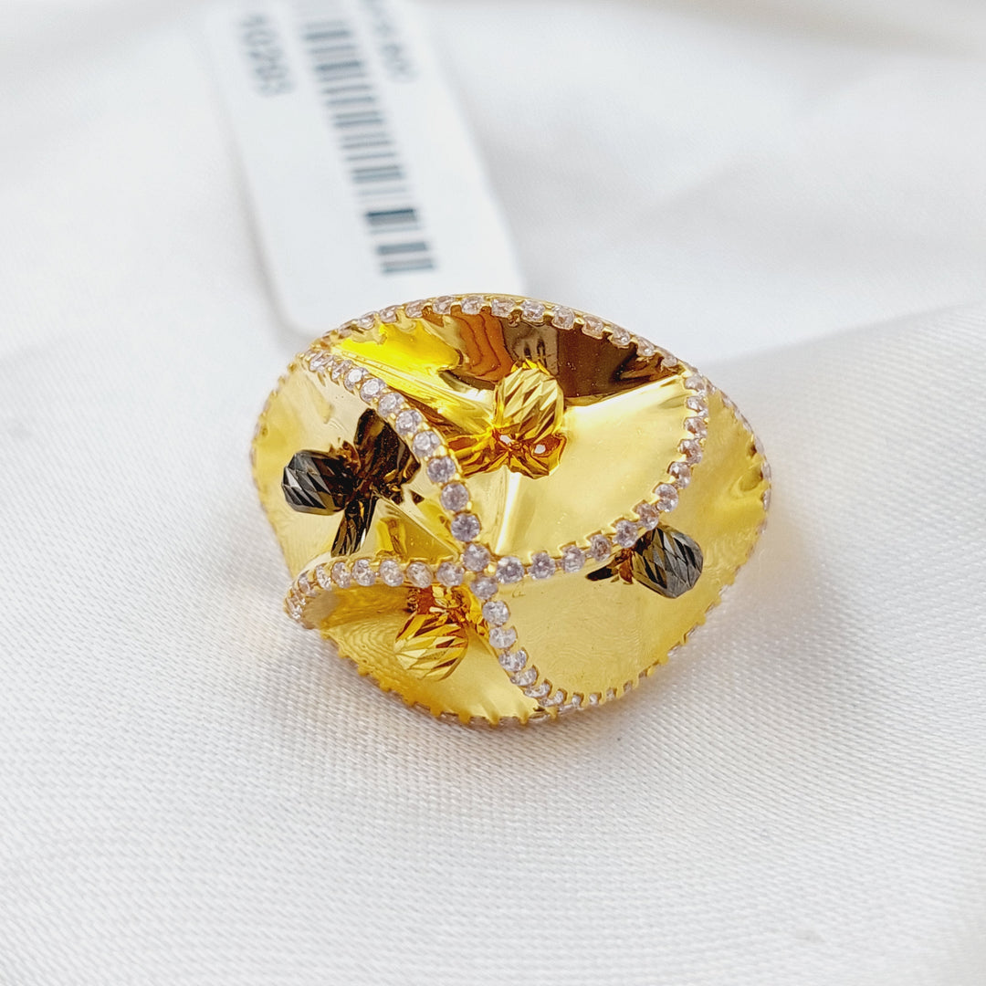 21K Gold Floral Cluster Ring