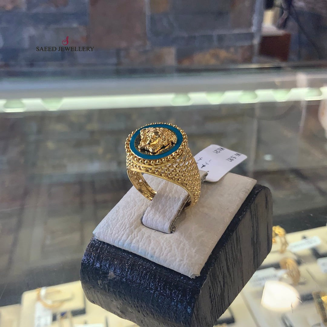 21K Gold Enamel Ring by Saeed Jewelry - Image 10