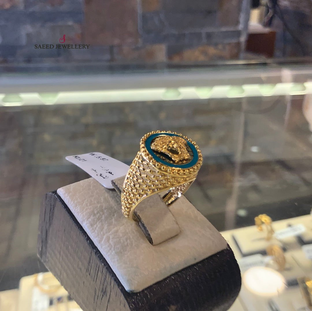 21K Gold Enamel Ring by Saeed Jewelry - Image 9