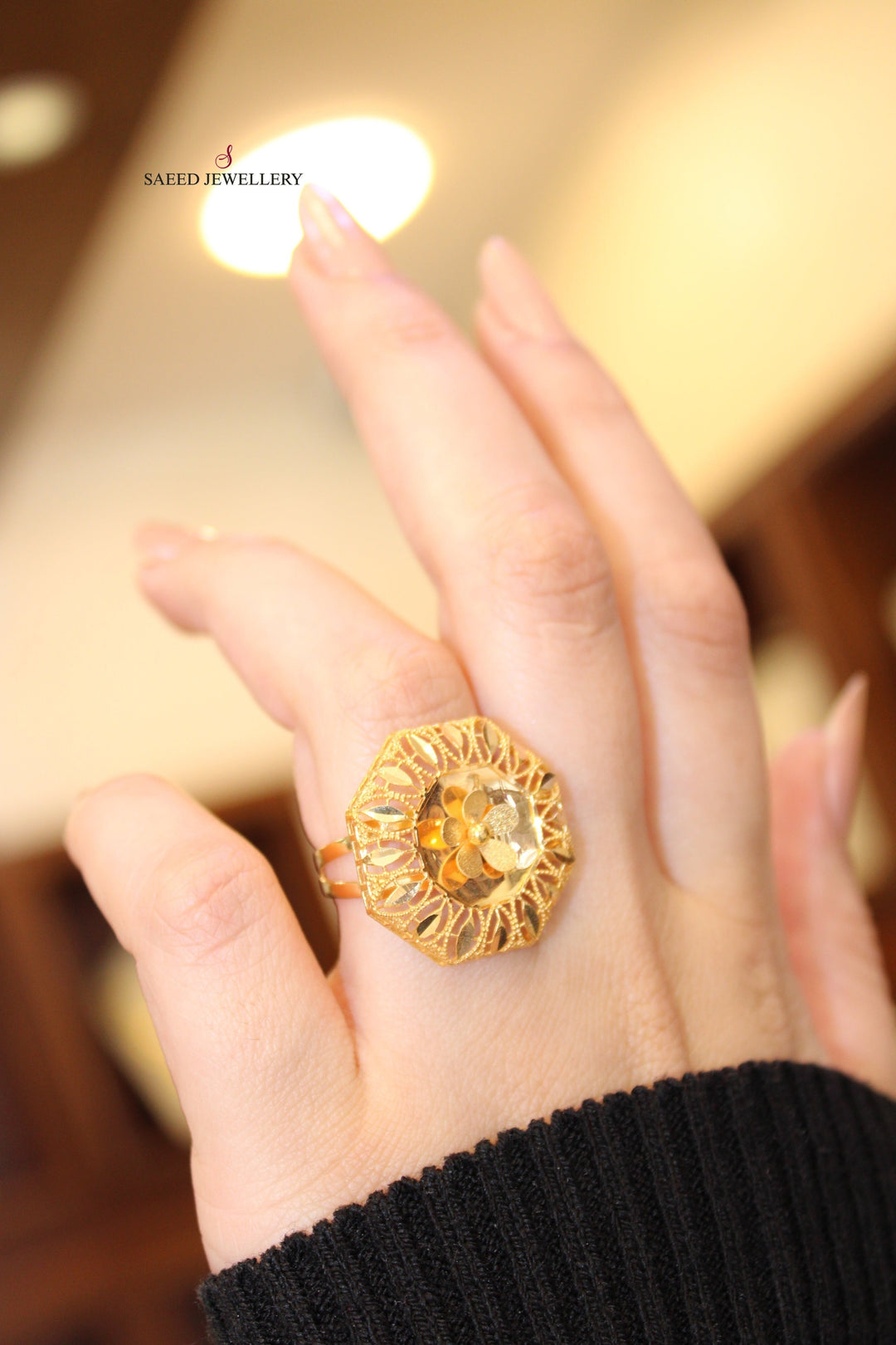 21K Gold Kuwaiti Ring by Saeed Jewelry - Image 9