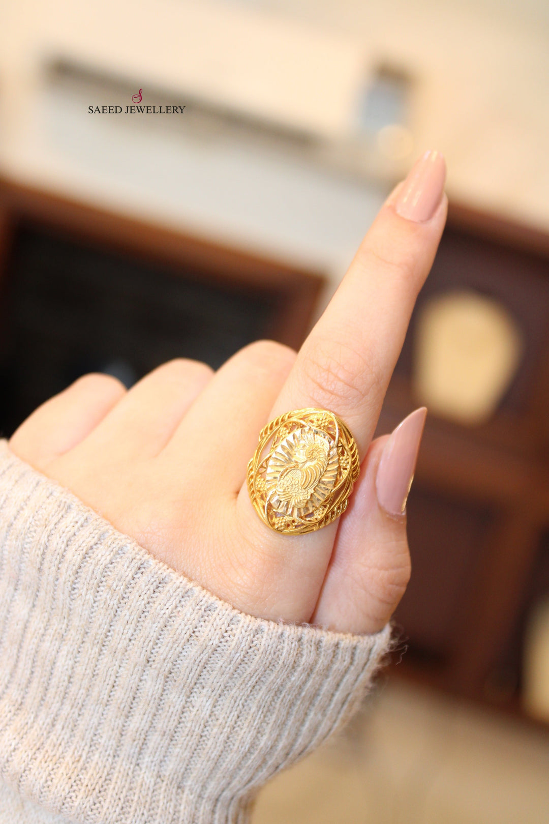 21K Gold Ounce Ring by Saeed Jewelry - Image 6