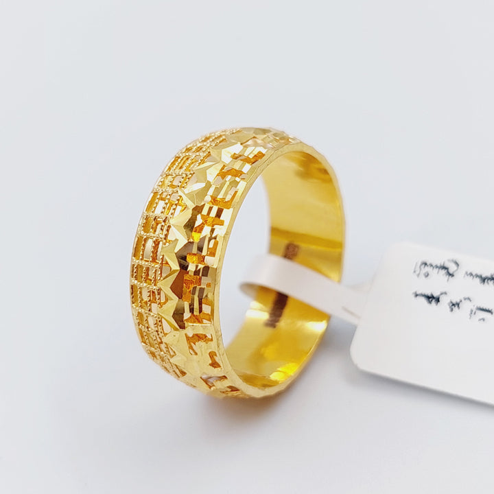 21K Gold Kuwaiti Wedding Ring by Saeed Jewelry - Image 7