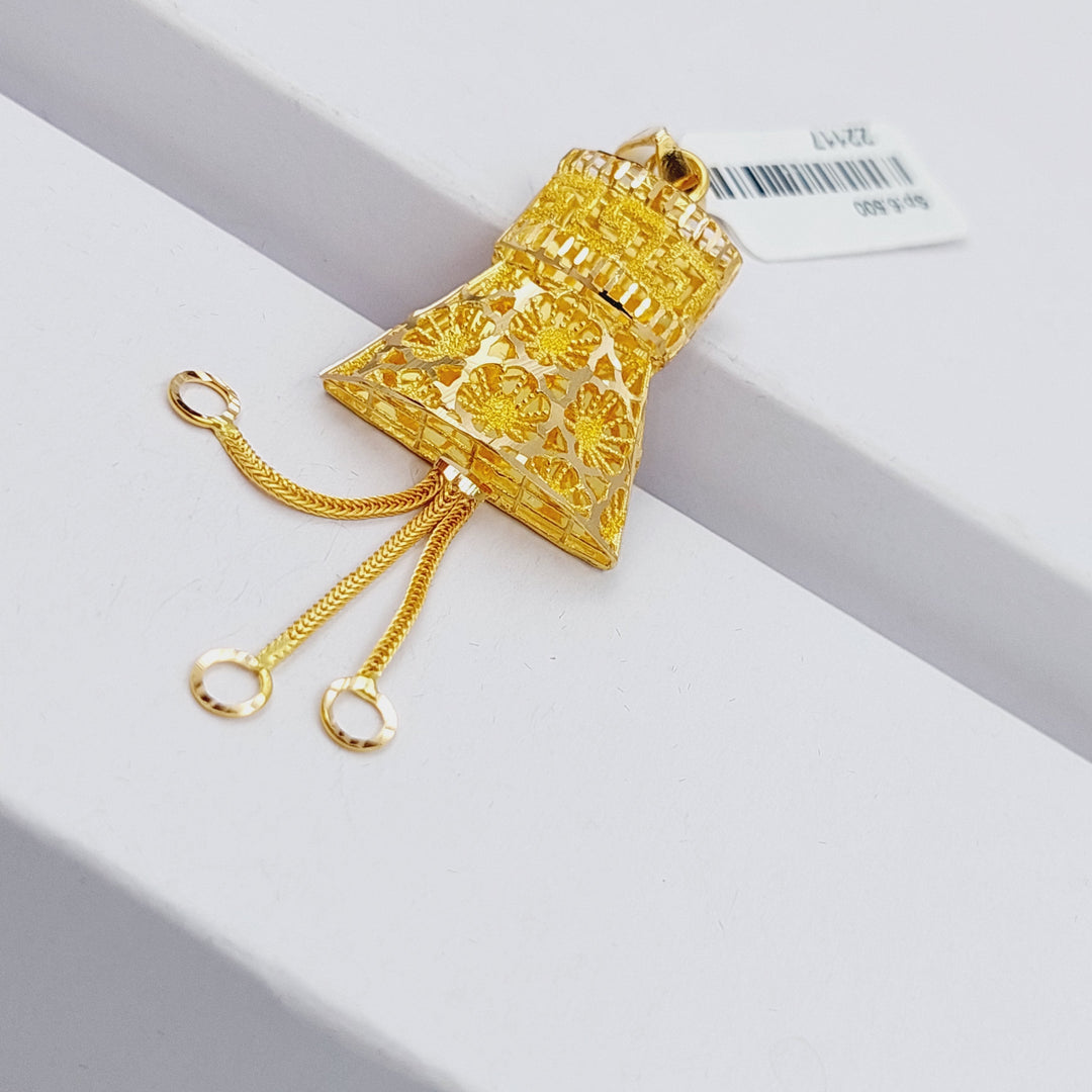 21K Gold Kuwaiti Pendant by Saeed Jewelry - Image 8